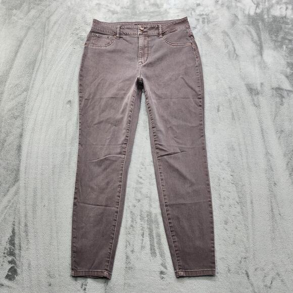 Maurices Jeans Womens M SHORT Gray High Rise Double Button Jegging Stretch Denim - Picture 1 of 14